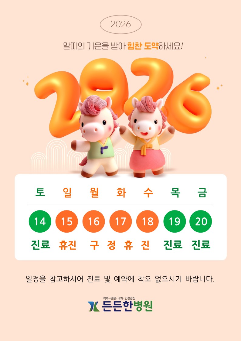 2026 설날 휴진 일정 안내